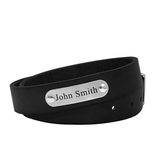 Gentleman's Belt - Black Leather - Nickel Plate