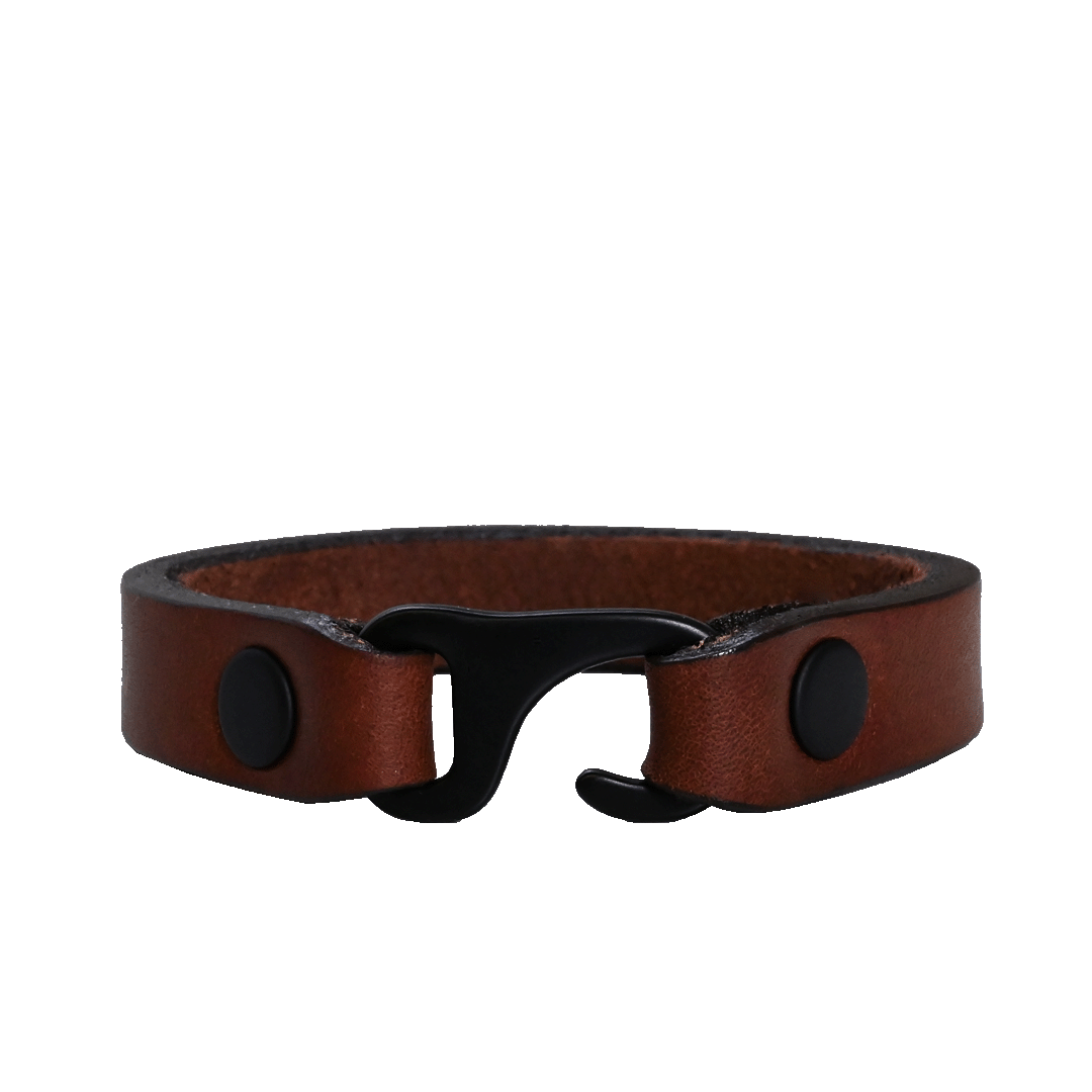 EDC Clasp Bracelet - Brown Leather