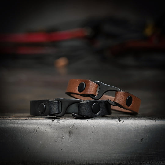 EDC Bracelet - Black and Brown Leather - Lifestyle 1