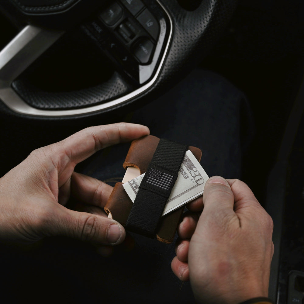 EDC Wallet - Brown Leather - Cash 