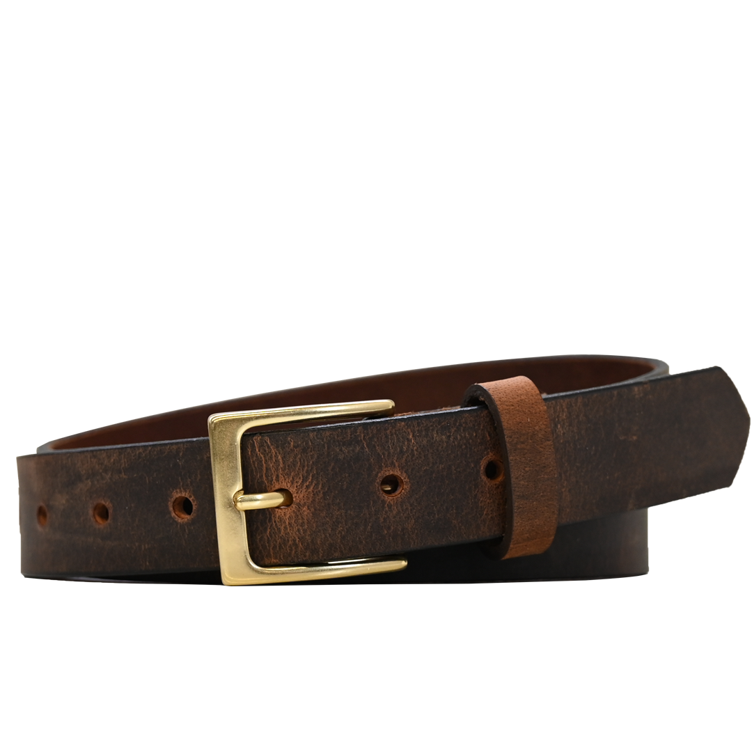 Jackson Belt - Distressed Brown - Brass