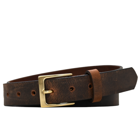 Jackson Belt - Distressed Brown - Brass