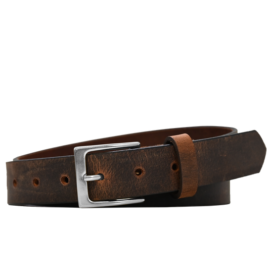 Jackson Belt - Distressed Brown - Nickel