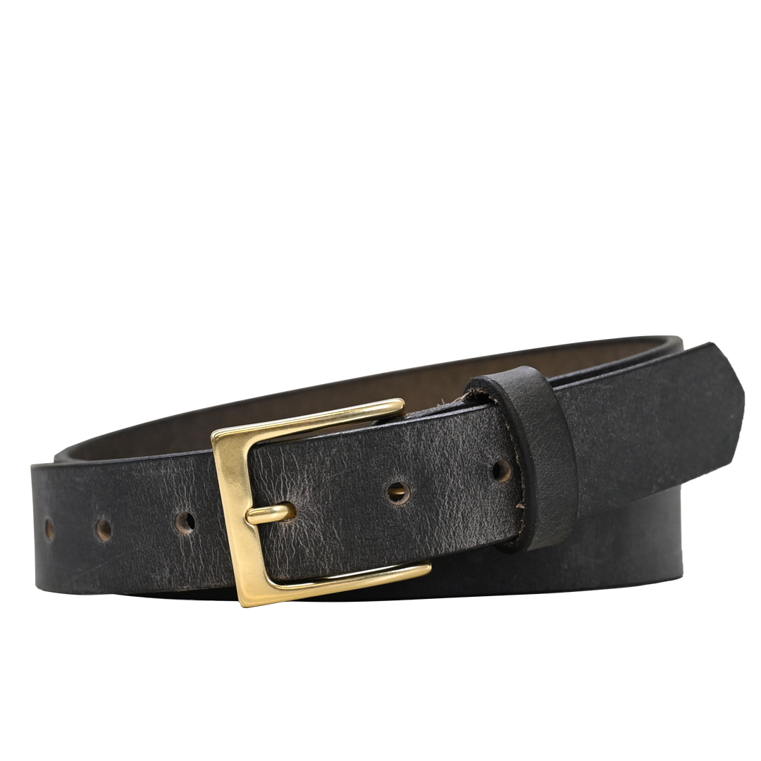 Jackson Belt - Charcoal Grey - Brass