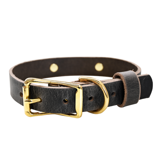Distressed Gray Collar - Brass Hardware