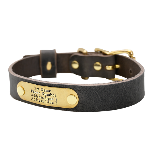 Distressed Gray Collar - Brass Nameplate