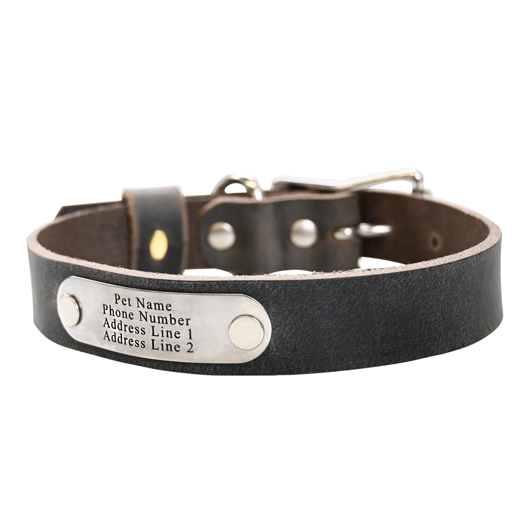 Distressed Gray Collar - Nickel Nameplate