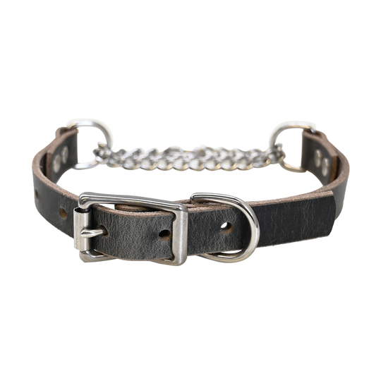 Martingale Collar - Distressed Gray Leather