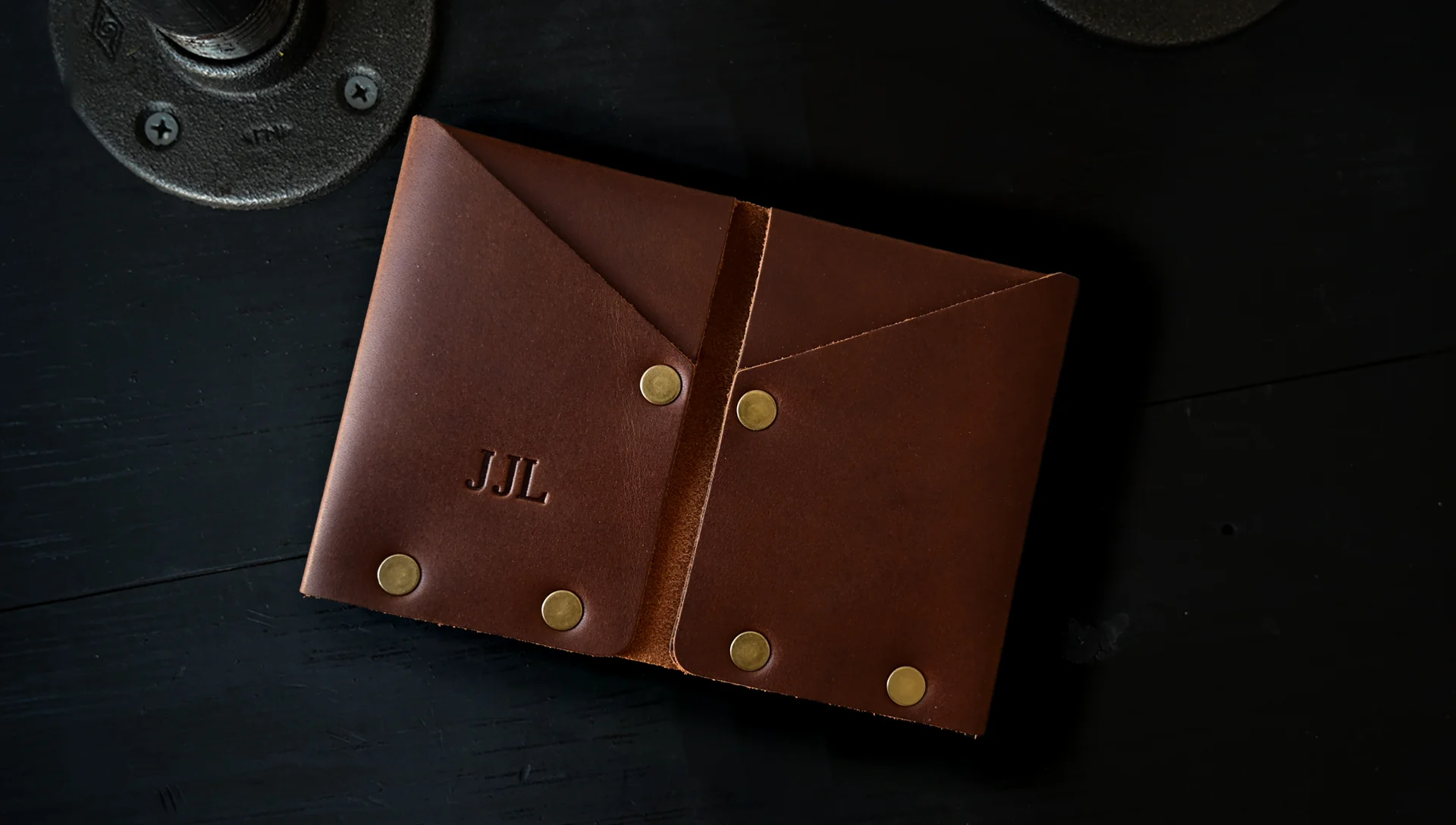 Hammer Riveted Wallet Monogrammed