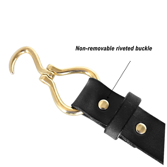 black equestrian belt - brass buckle