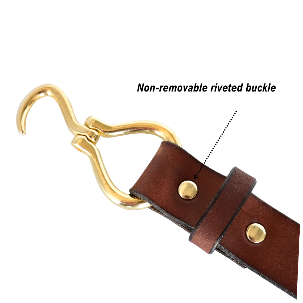 brown equestrian belt - brass buckle