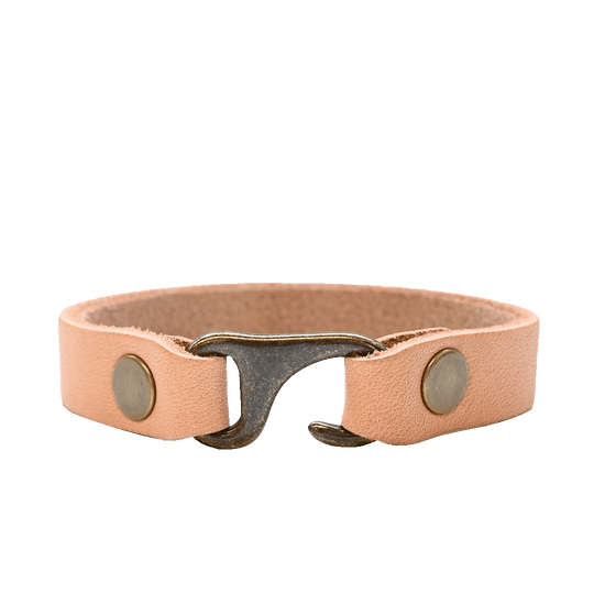 Natural Leather Clasp Bracelet - Front