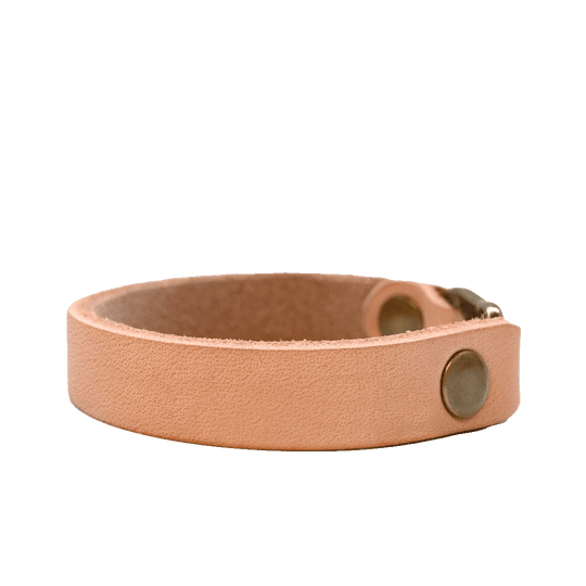 Natural Leather Clasp Bracelet - Side