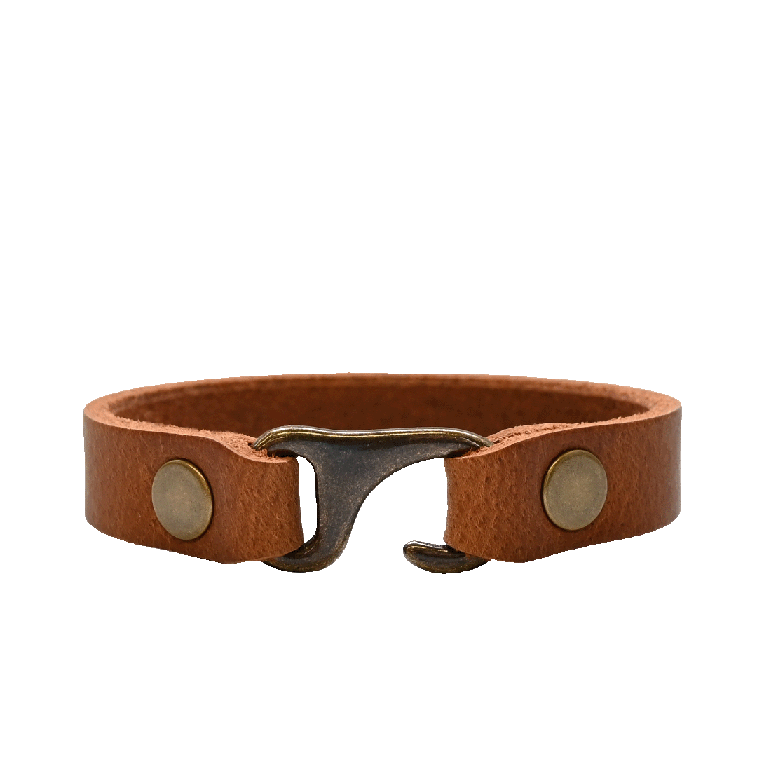 Tan Canyon Belt Hook Clasp Bracelet - Front