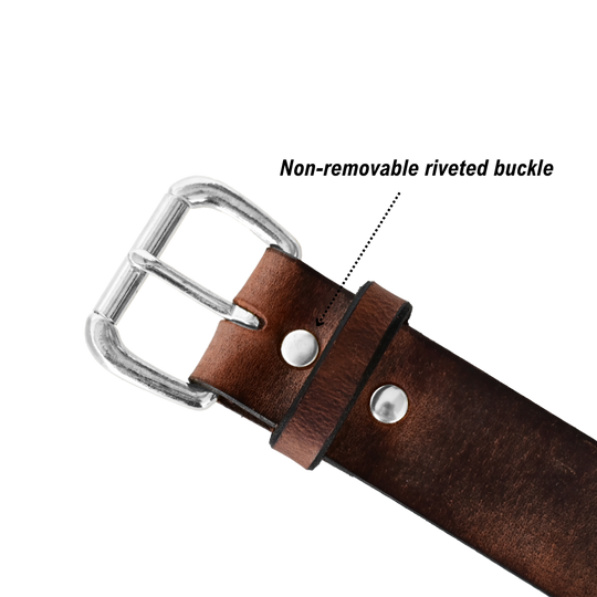 journeyman belt buckle - rivets - brown/nickel