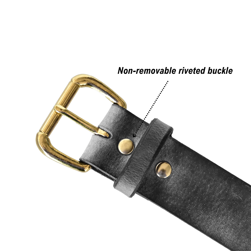 journeyman belt buckle - rivets - grey/brass
