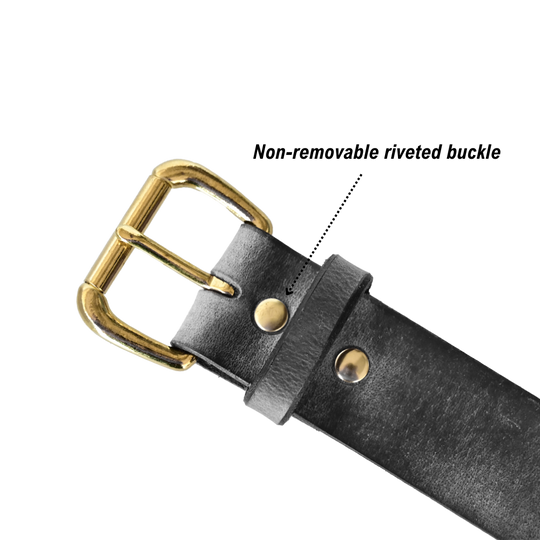 journeyman belt buckle - rivets - grey/brass