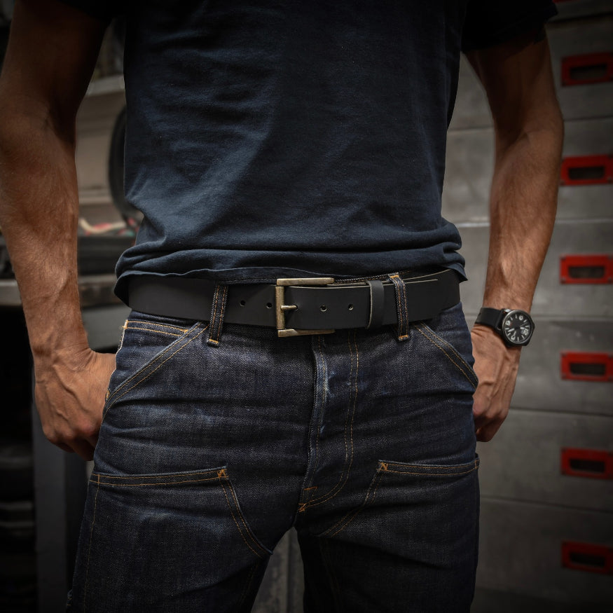 Huntington Belt - Black Leather - warehouse