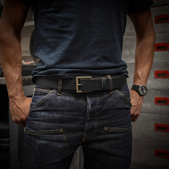 Huntington Belt - Black Leather - warehouse