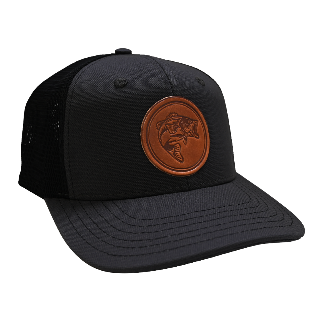 Large Mouth Bass Hat - Black