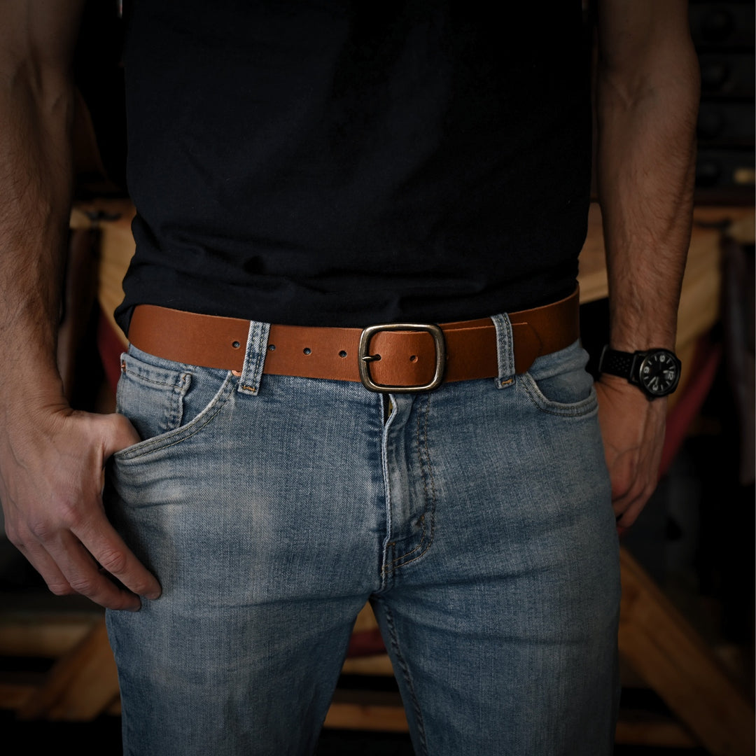 LifestylePhoto-Tan-AntiqueBrass-CanyonBelt