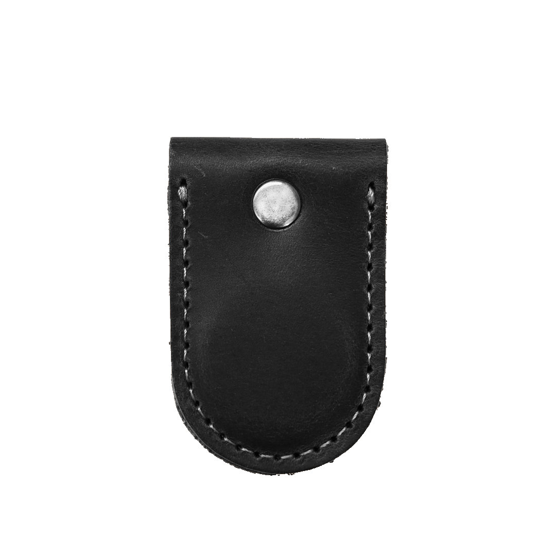 Magnetic Money Clip - Black Leather - Front