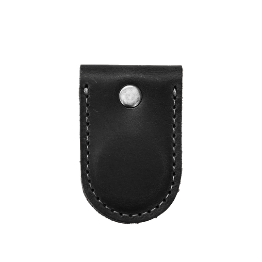 Magnetic Money Clip - Black Leather - Front