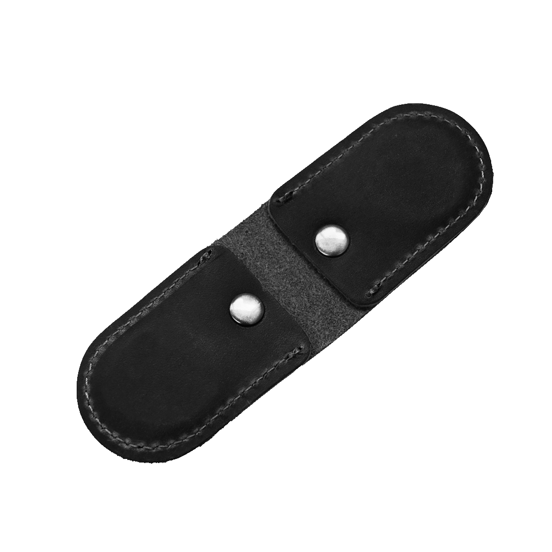Magnetic Money Clip - Black Leather - Open