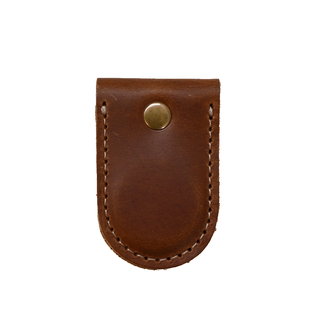 Magnetic Money Clip - Brown Leather - Front