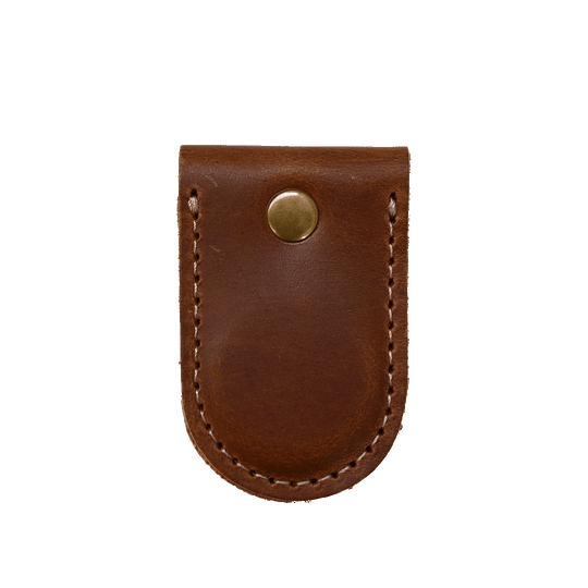 Magnetic Money Clip - Brown Leather - Front