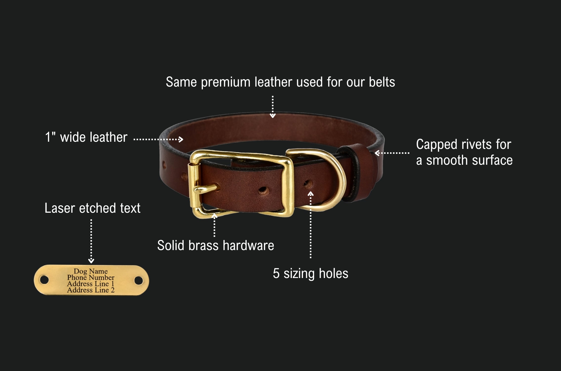 personalized dog collar spec sheet