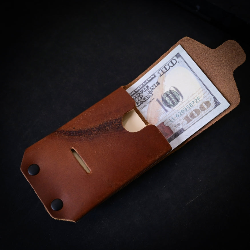 Revere wallet cattle brand - open with cash