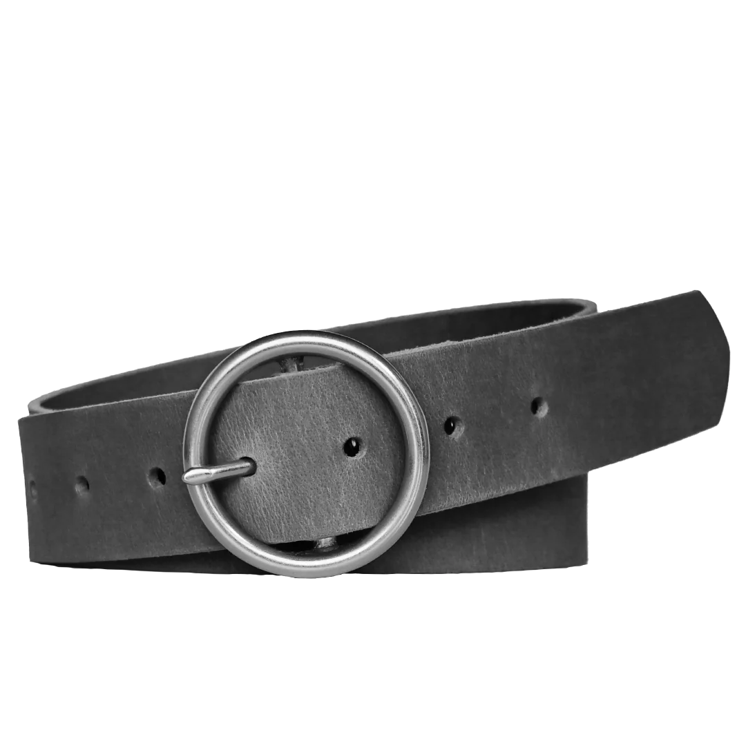 sequoia belt - women's belt - gray with nickel buckle