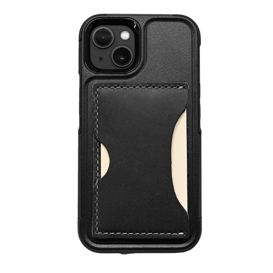 Black Leather Phone Card Holder