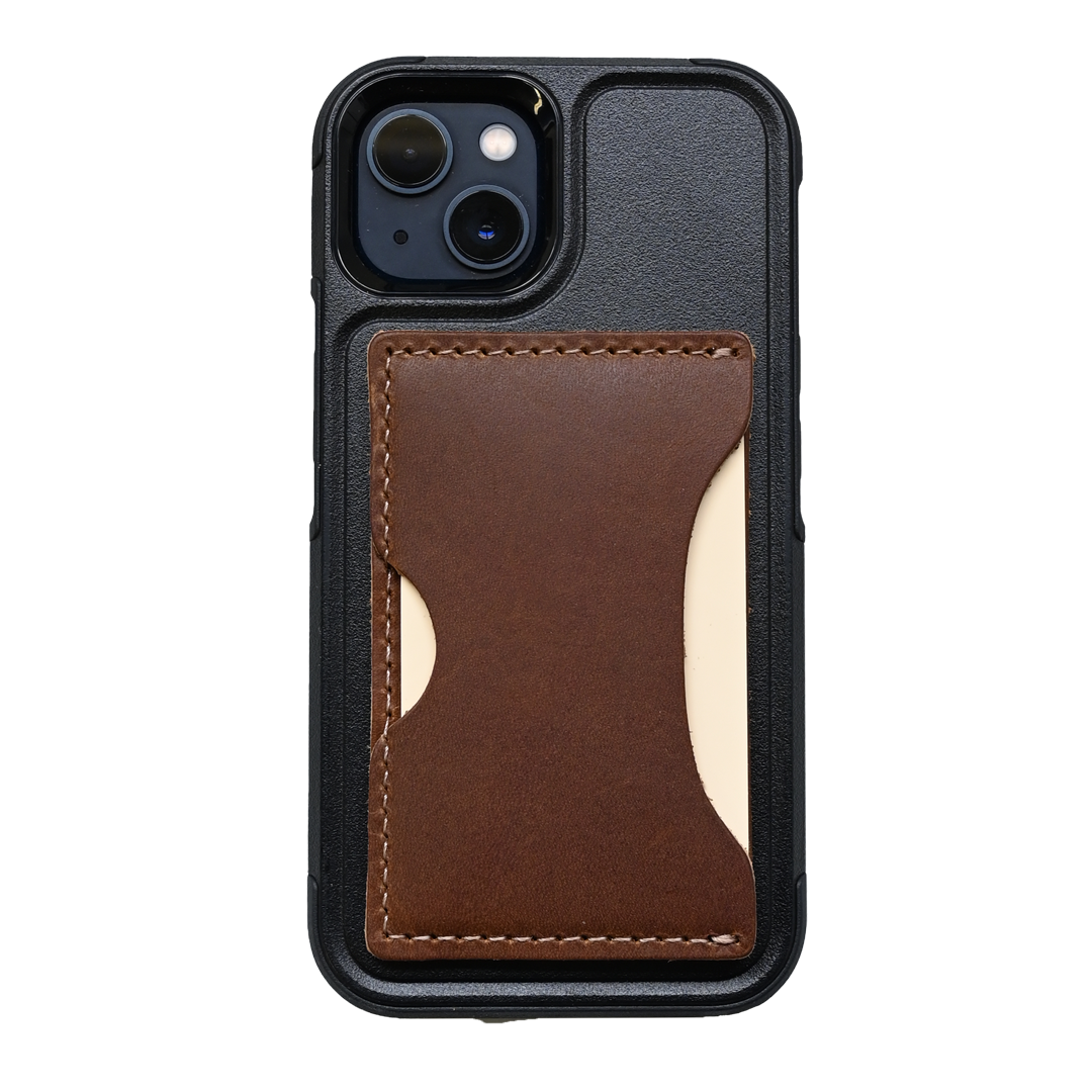 Brown Leather Phone Card Holder