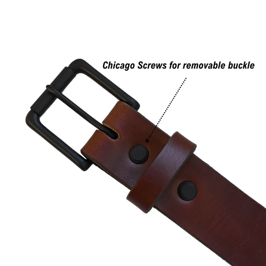 ECD Belt - Brown Leather - Chicago Screws