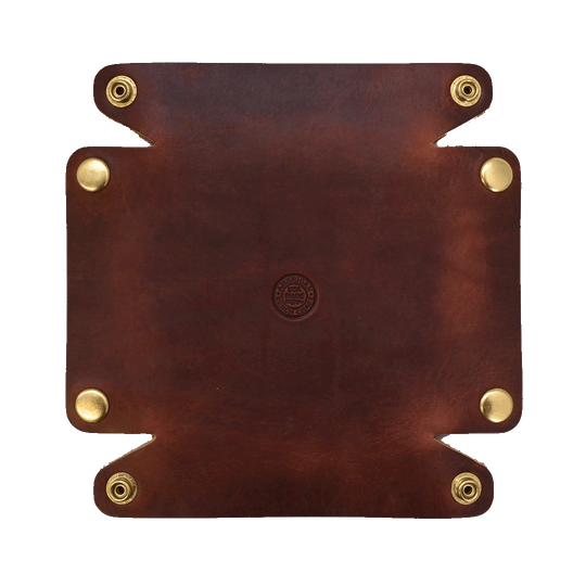 Travel Valet Tray - Brown - Open- Back