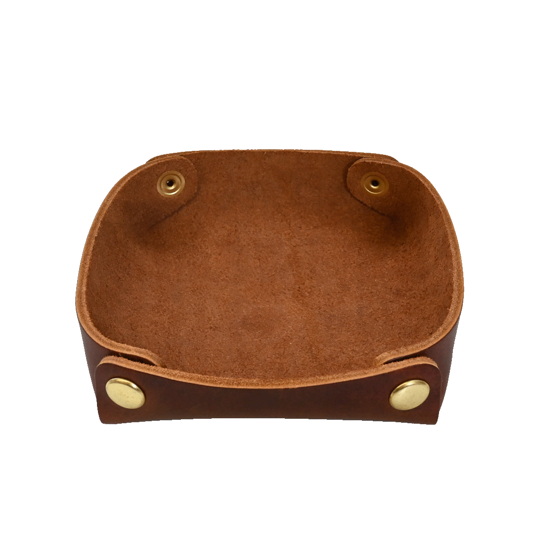 Travel Valet Tray - Brown - Top