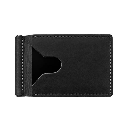Black Bar Clip Wallet - closed card