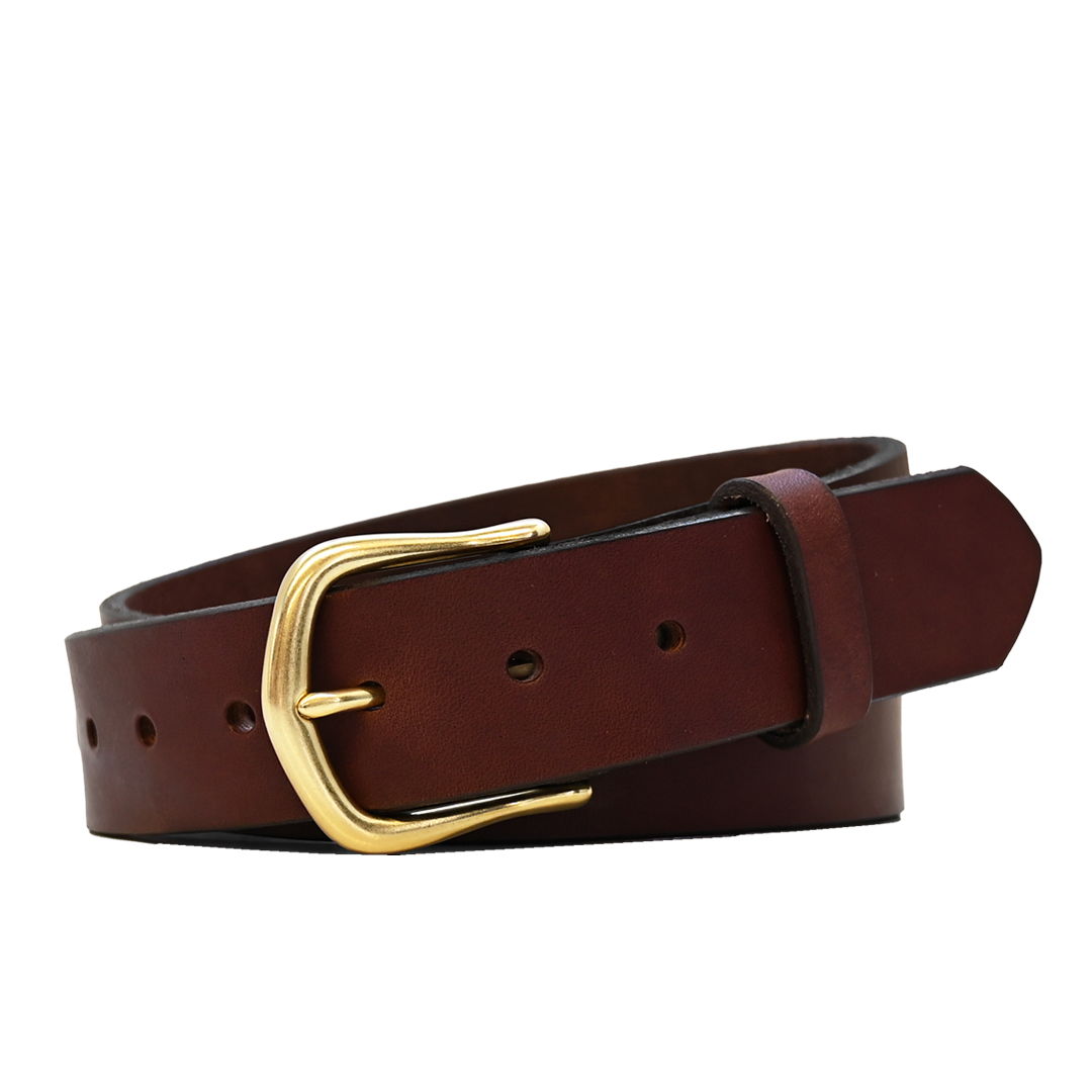 WomensWorkBeltBrownBrass