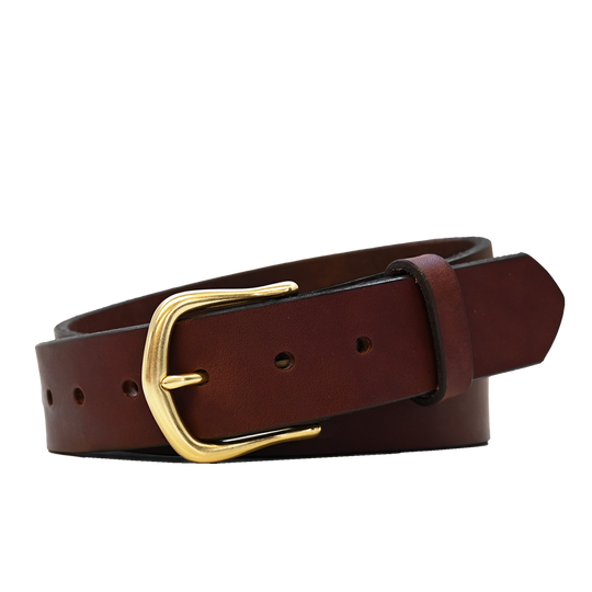 WomensWorkBeltBrownBrass