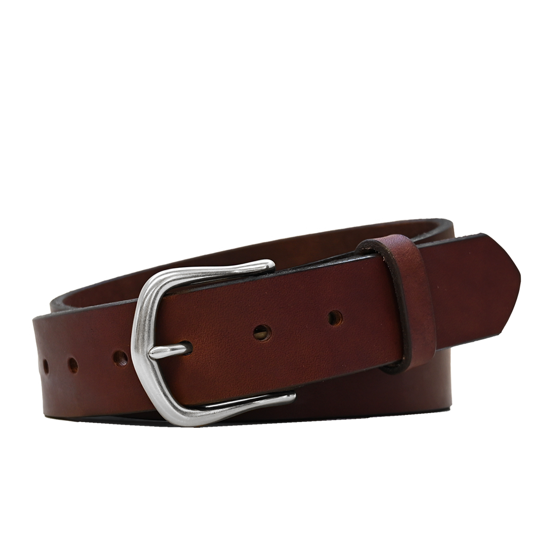 WomensWorkBeltBrownNickel