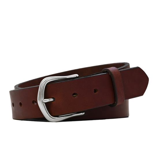 WomensWorkBeltBrownNickel