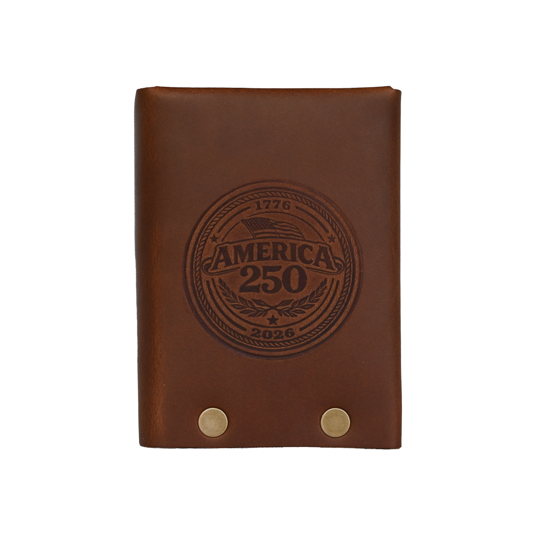 Hammer Riveted Wallet - 250th - Brown - Brass
