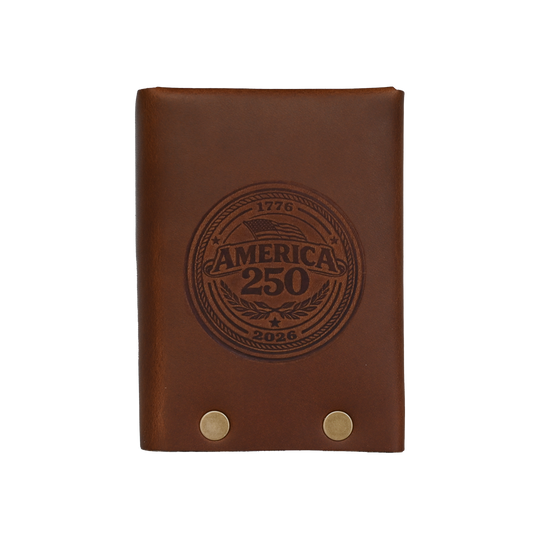Hammer Riveted Wallet - 250th - Brown - Brass
