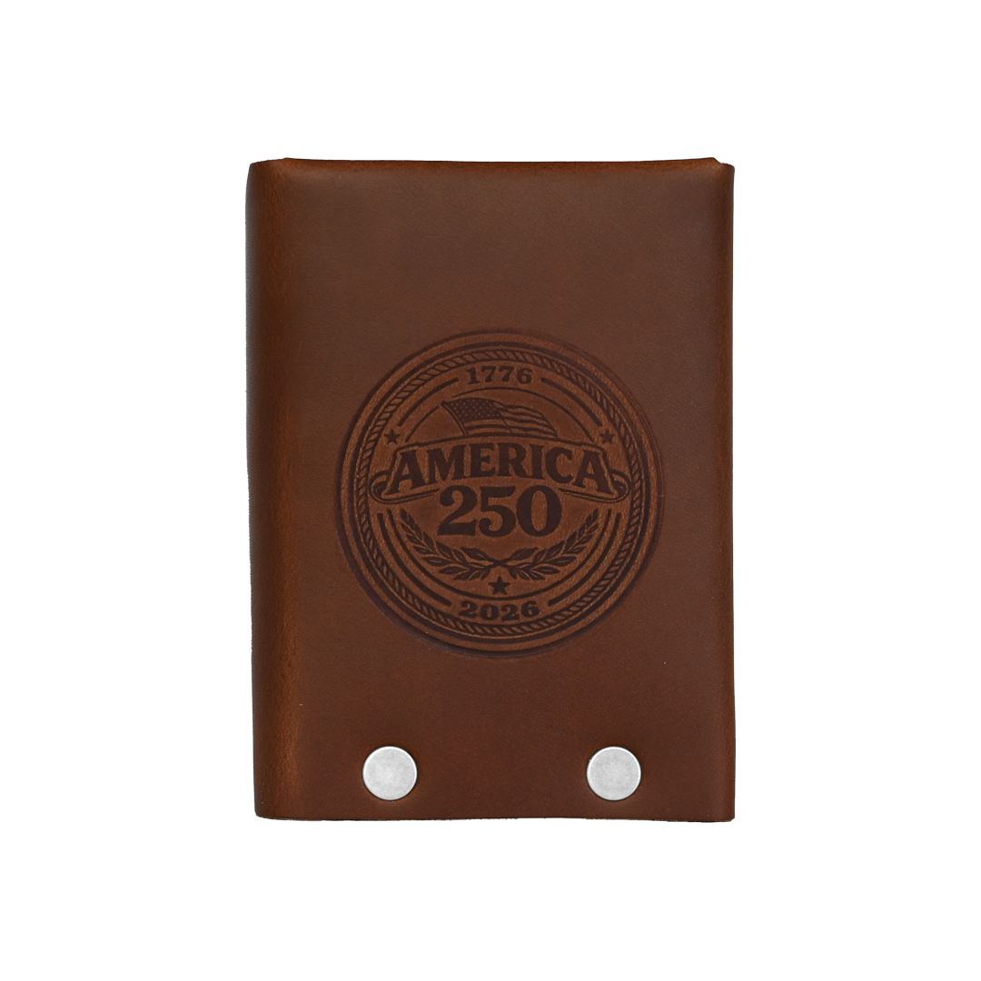 Hammer Riveted Wallet - 250th - Brown - Nickel