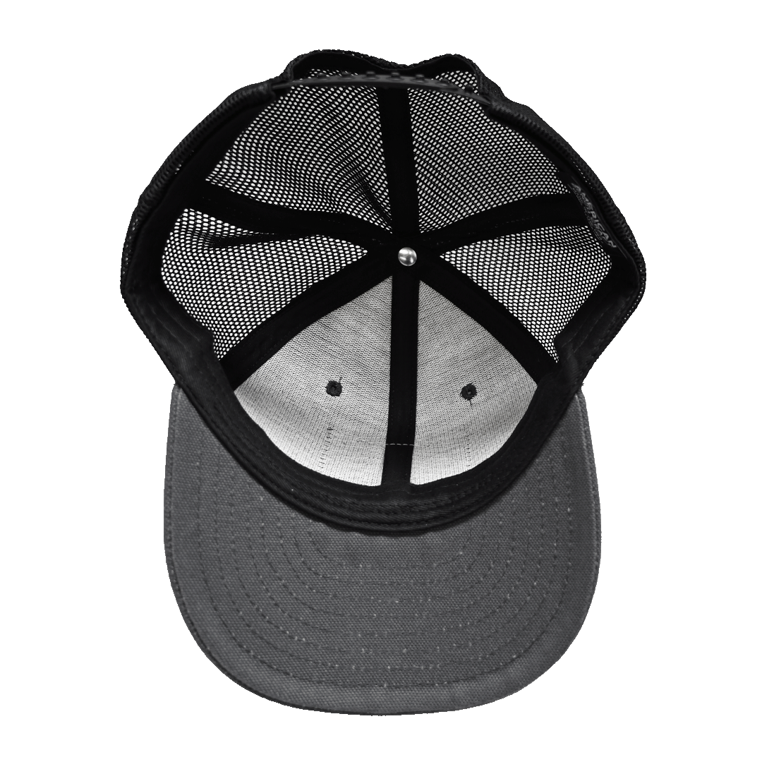 American Flag Trucker Hat - Charcoal - Upside down