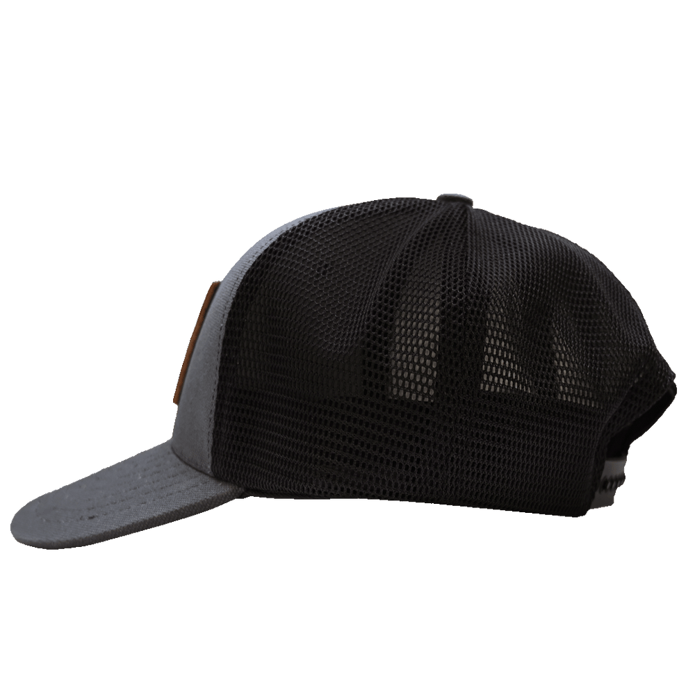 American Flag Trucker Hat - Charcoal - Side