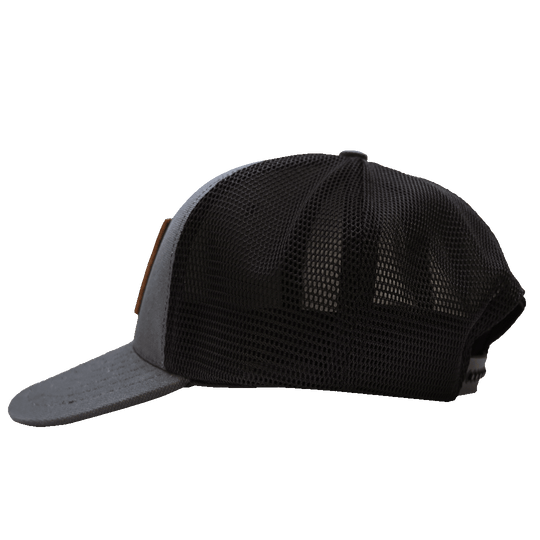 American Flag Trucker Hat - Charcoal - Side