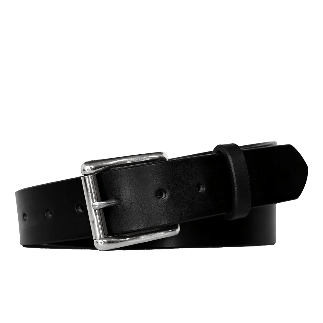 Leather belt - Black - Men